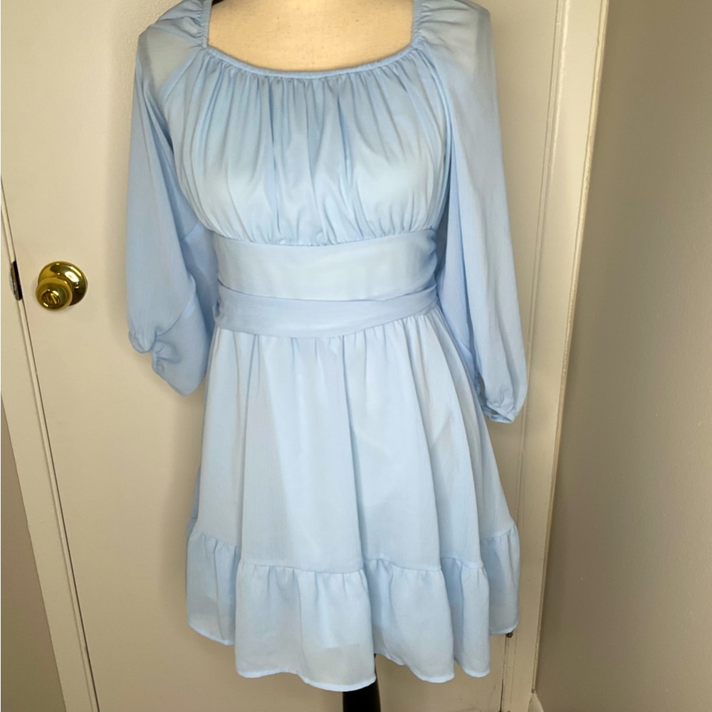 Exlura Bay Doll Dress, flowy & lightweight, Open Back, slip layer underneath, XL